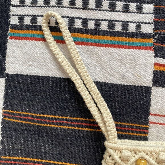 Vintage 1970’s Crochet Macrame Clutch Wristlet Handbag. Flex Frame. Never Used. - Picture 3 of 15